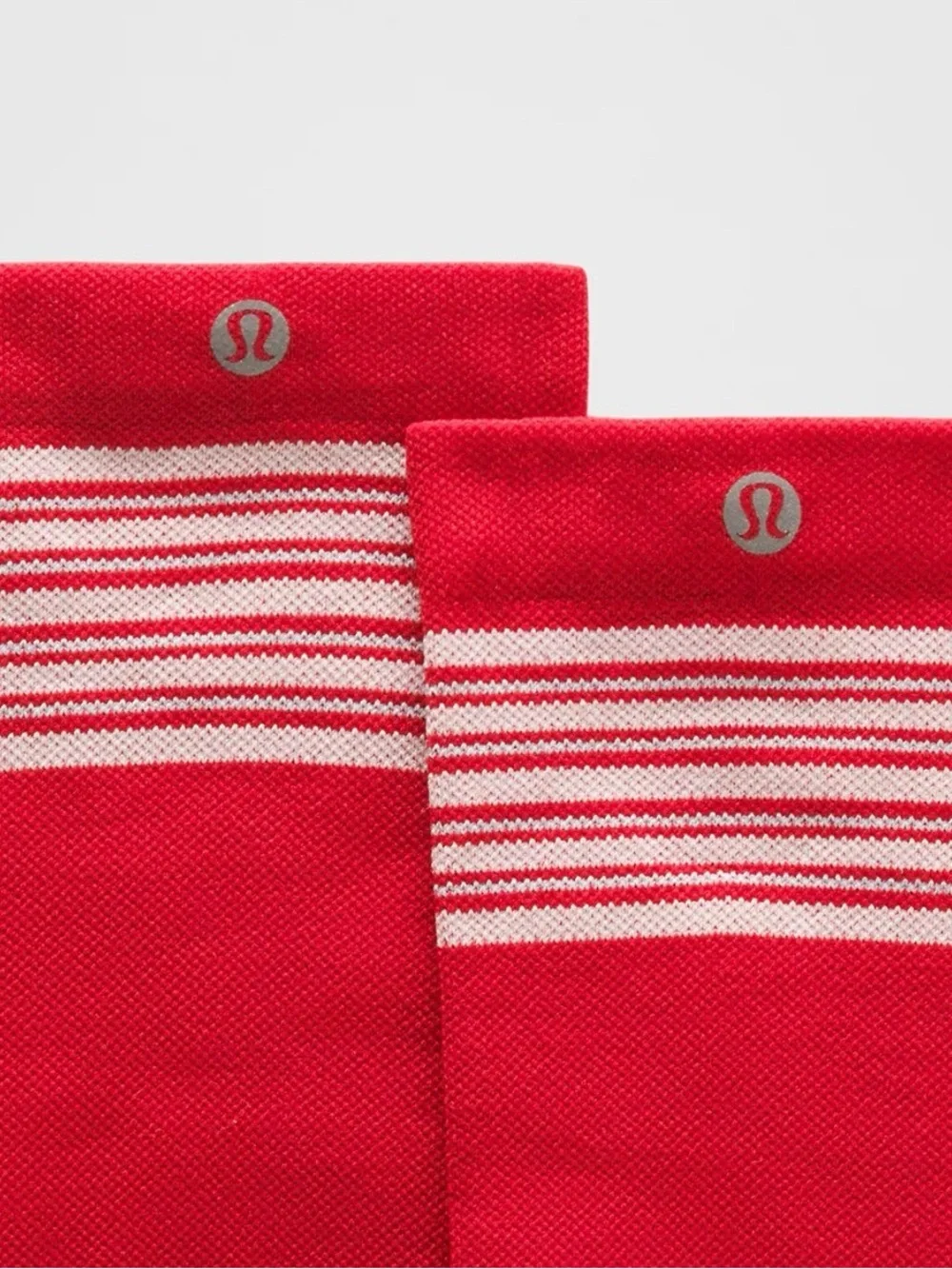 lululemon athletica Red Athletic Crew Socks with Stripes